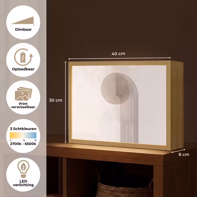 Lightbox - Wandlamp - Minimalistisch - Cirkel - Lichtgrijs — 10