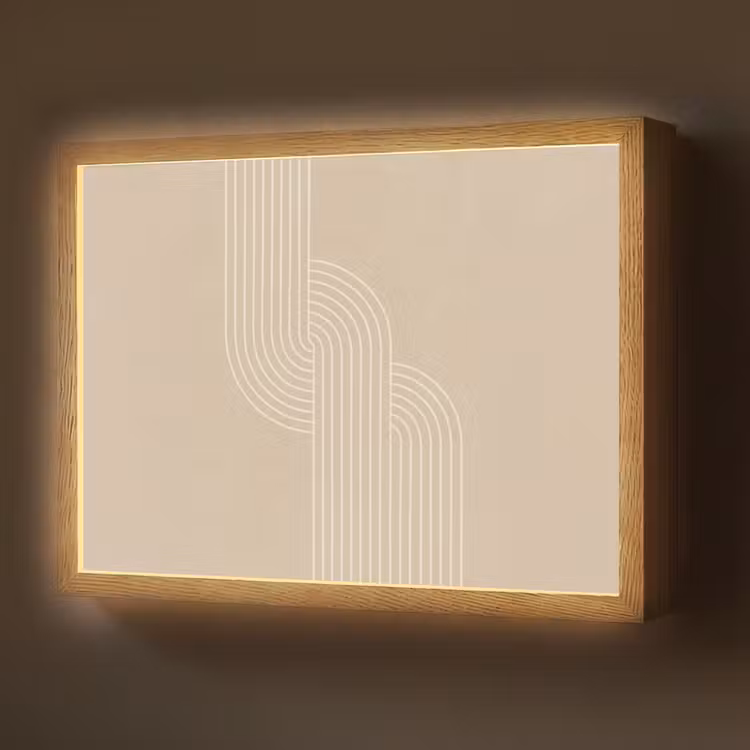 Lightbox - Wandlamp - Parallelle lijnen - Lichte textuur - Beige — 1