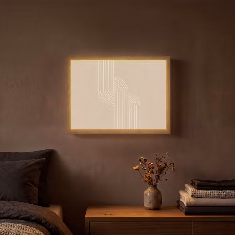 Lightbox - Wandlamp - Parallelle lijnen - Lichte textuur - Beige — 3
