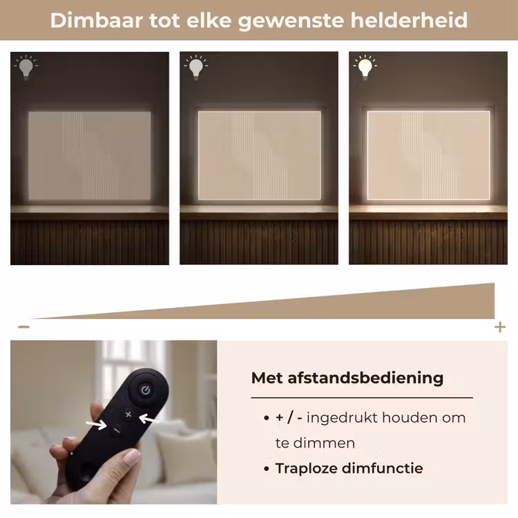 Lightbox - Wandlamp - Parallelle lijnen - Lichte textuur - Beige — 9