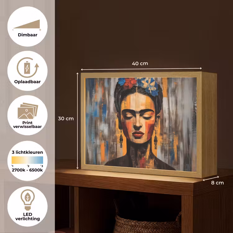 Lightbox - Wandlamp - Portret - Vrouw - Bloemen — 10
