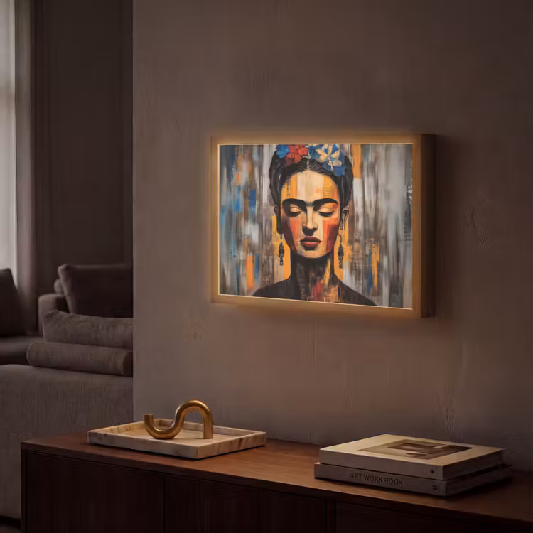 Lightbox - Wandlamp - Portret - Vrouw - Bloemen — 2