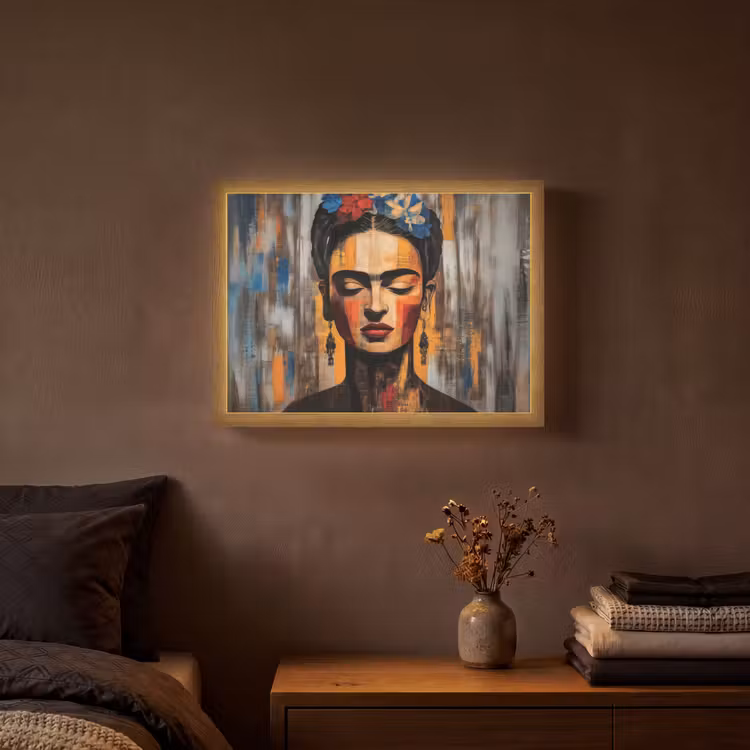 Lightbox - Wandlamp - Portret - Vrouw - Bloemen — 3