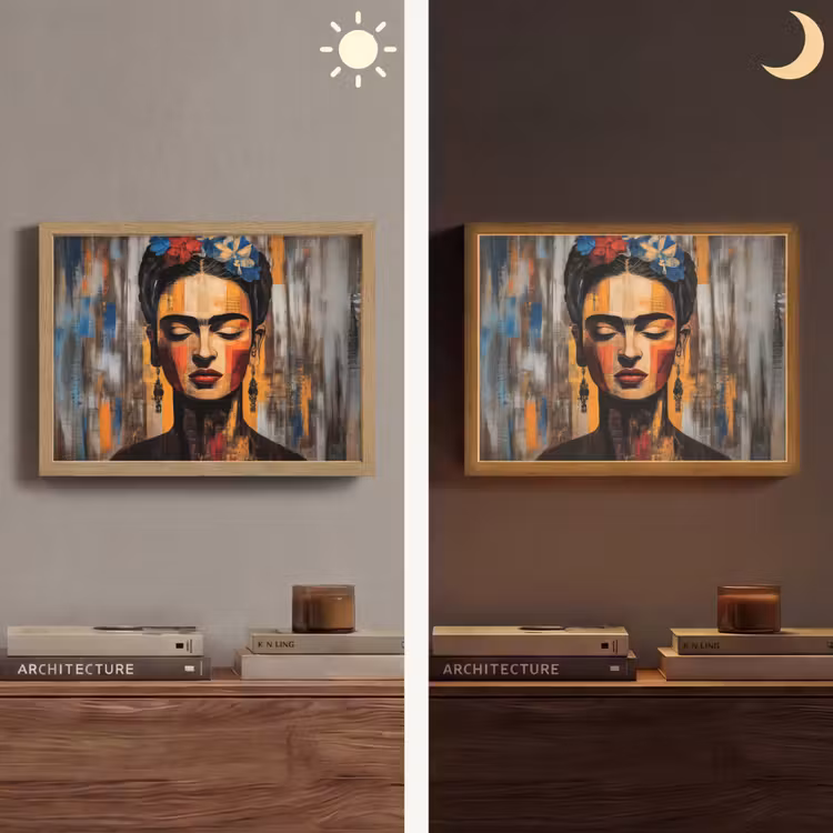 Lightbox - Wandlamp - Portret - Vrouw - Bloemen — 6