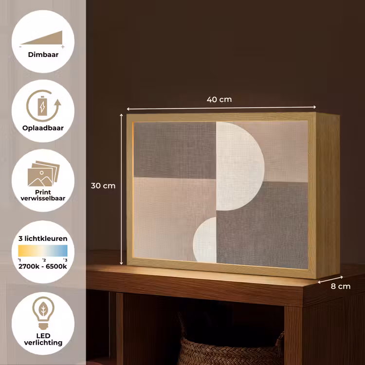 Lightbox - Wandlamp - Raster - Halve cirkels - Contrast — 10