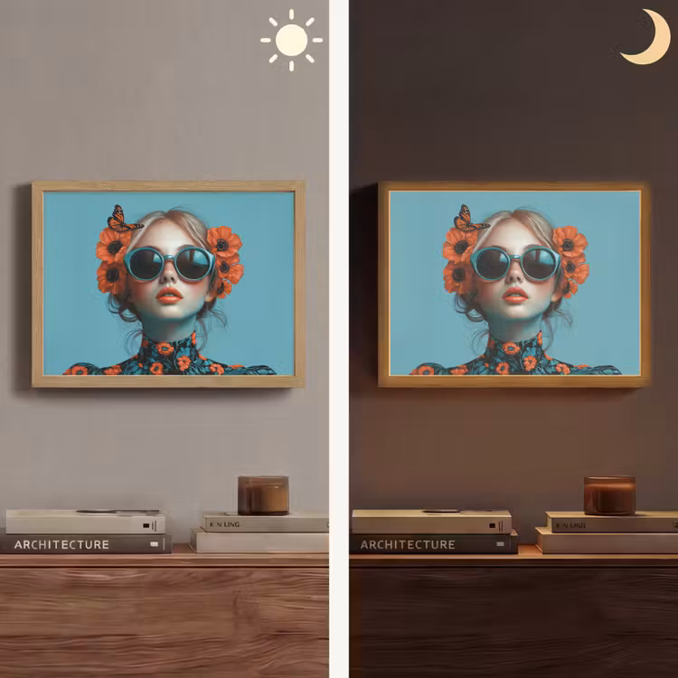 Lightbox - Wandlamp - Vrouw - Blauw - Vlinder - Bloemen - Aesthetic — 6