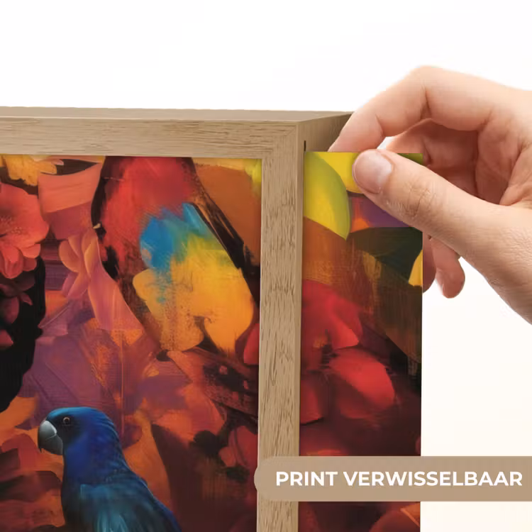 Lightbox - Wandlamp - Vrouw - Bloemen - Papegaai - Schilderachtig — 5