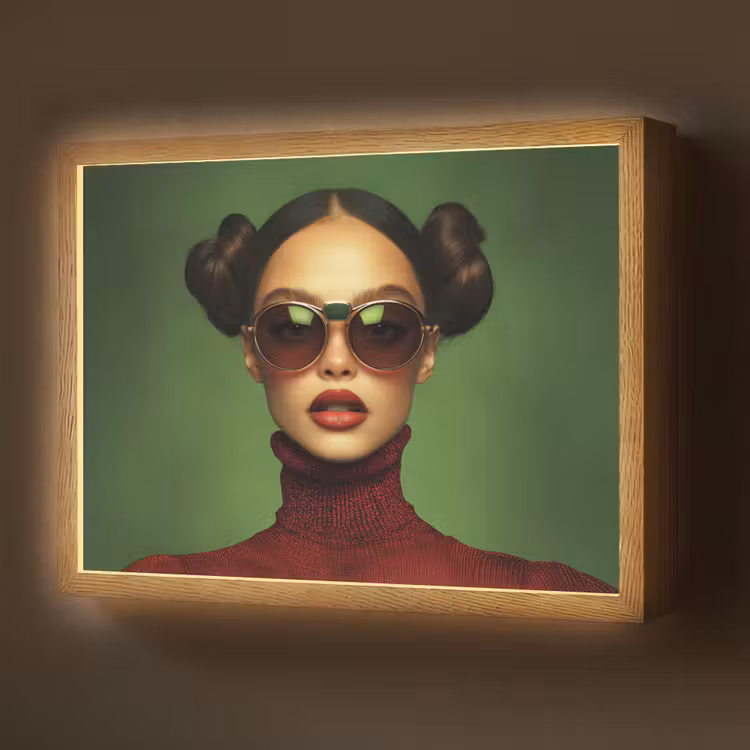 Lightbox - Wandlamp - Vrouw - Groen - Bril - Aesthetic - Modern — 1