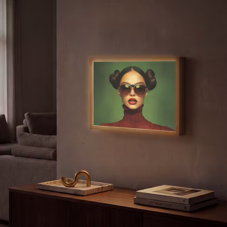 Lightbox - Wandlamp - Vrouw - Groen - Bril - Aesthetic - Modern — 2