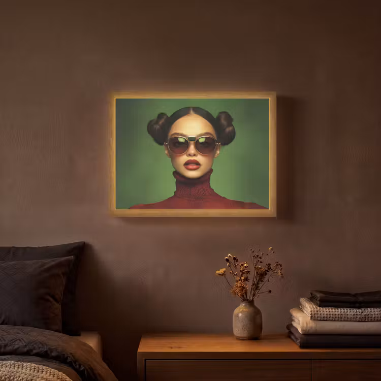 Lightbox - Wandlamp - Vrouw - Groen - Bril - Aesthetic - Modern — 3