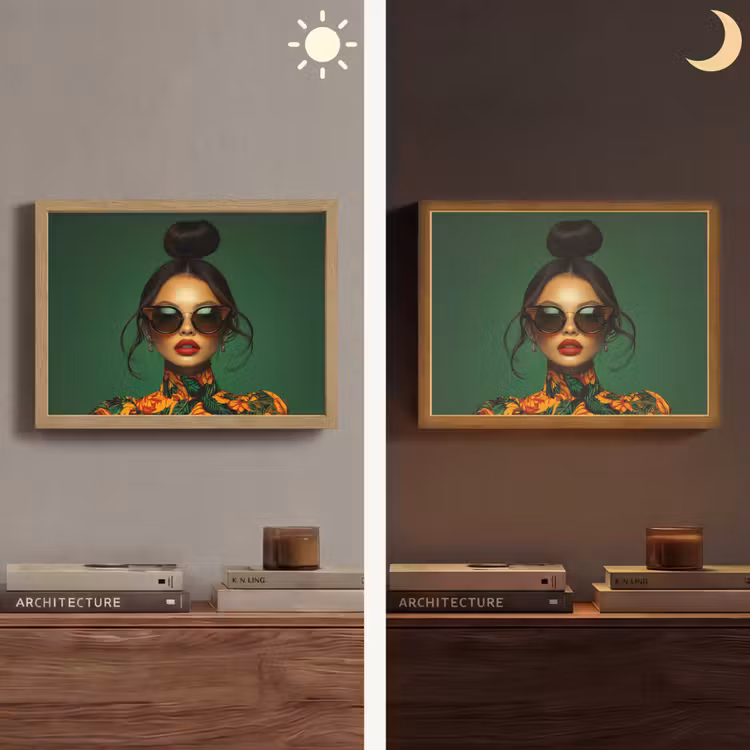 Lightbox - Wandlamp - Vrouw - Groen - Modern - Bril - Abstract — 6