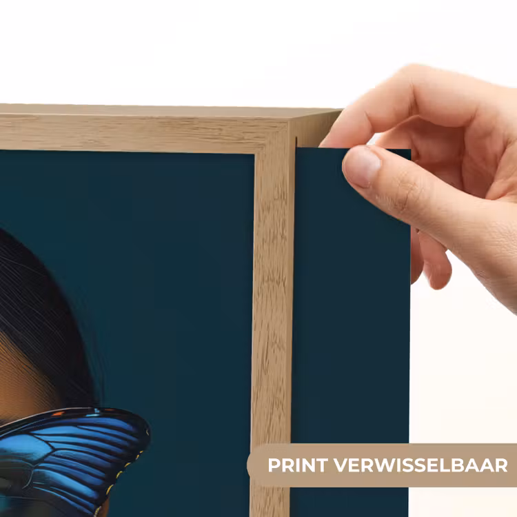 Lightbox - Wandlamp - Vrouw - Vlinder - Bril - Blauw - Modern - Portret — 5