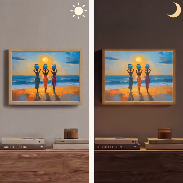 Lightbox - Wandlamp - Vrouwen - Strand - Zondsondergang — 6