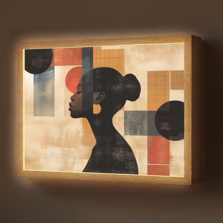 Lightbox - Wandlamp - Zijaanzicht - Vrouw - Vormen — 1