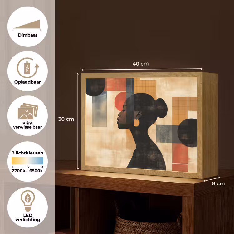 Lightbox - Wandlamp - Zijaanzicht - Vrouw - Vormen — 10