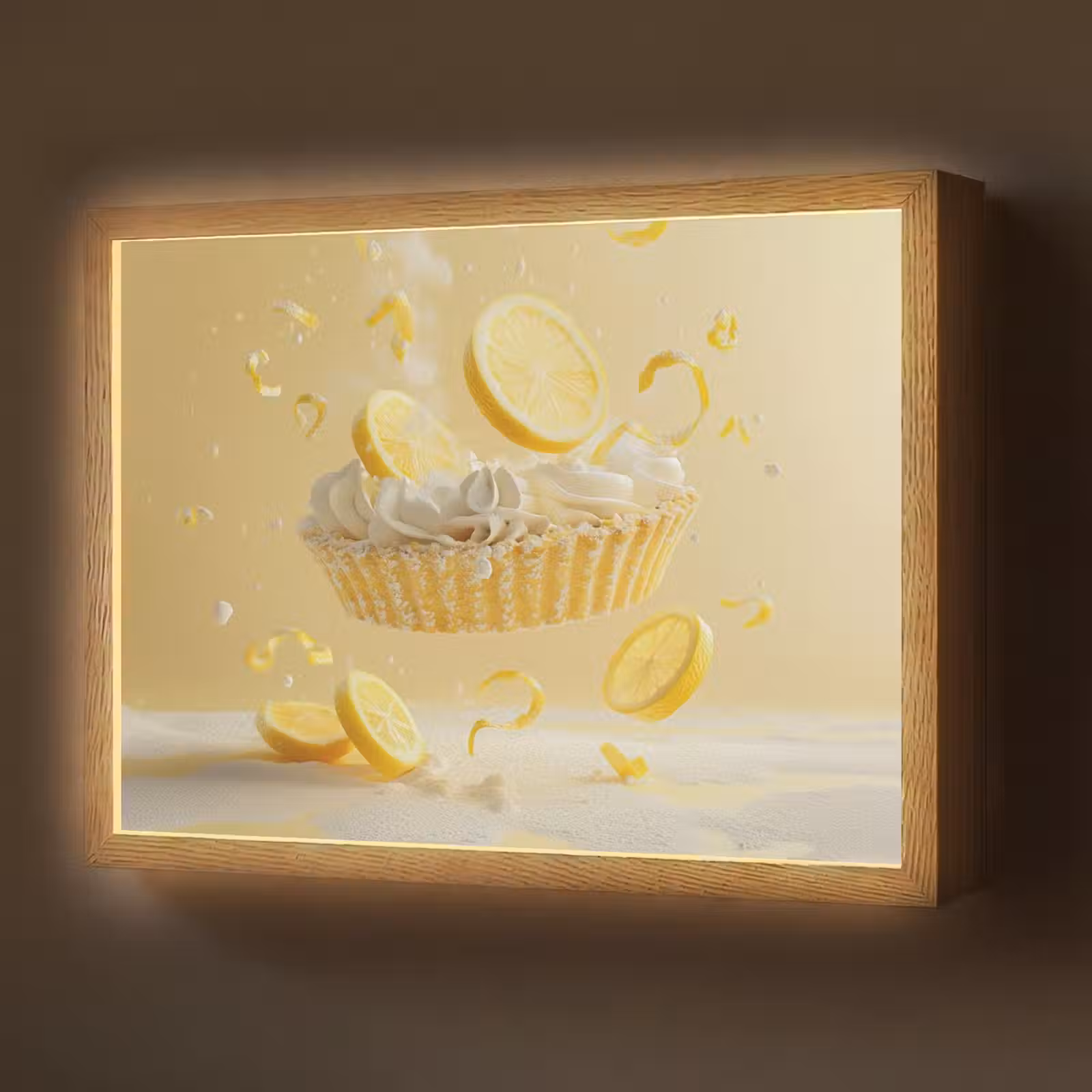 Lightbox - Wandlamp - Citroen - Taart - Eten - Geel — 1