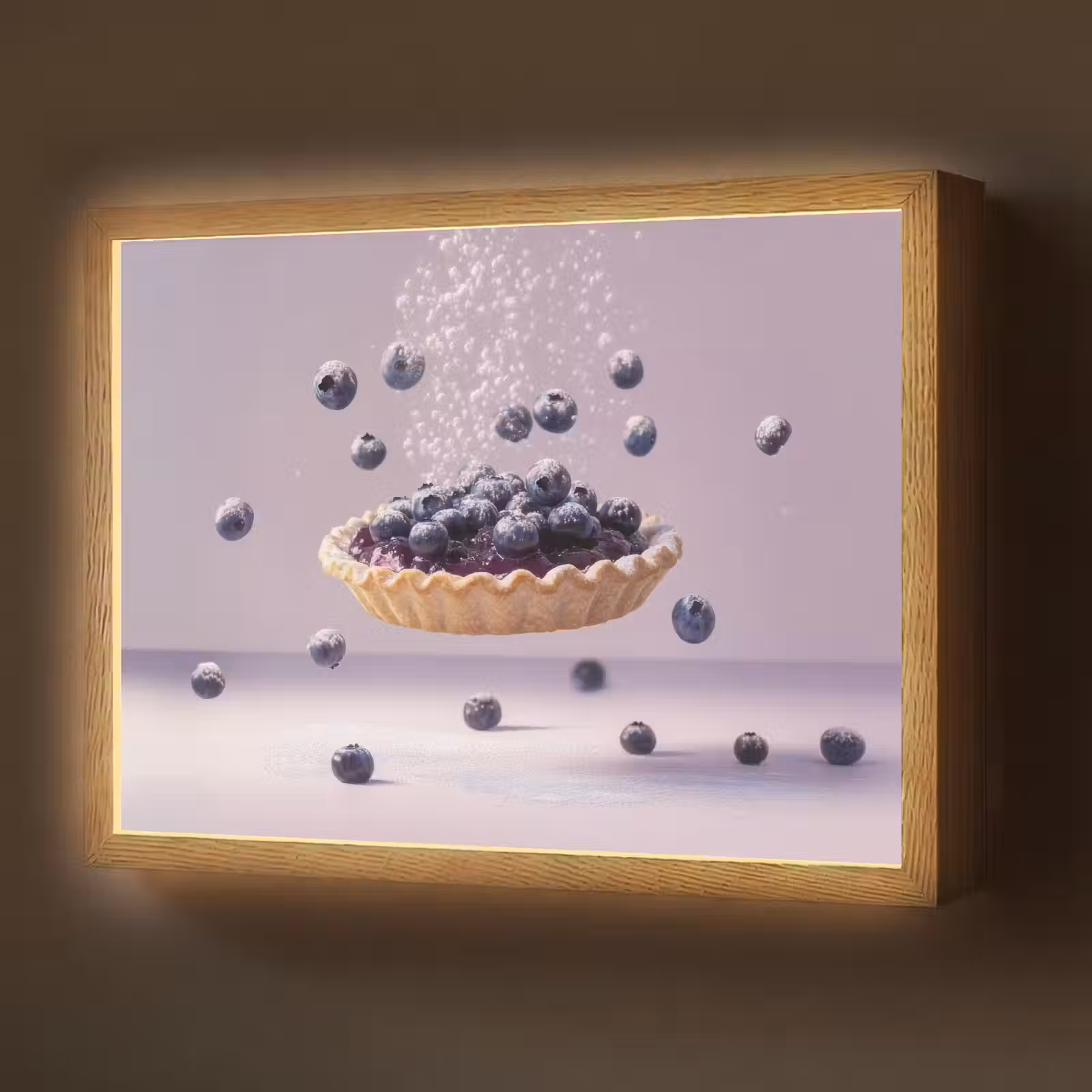 Lightbox - Wandlamp - Eten - Taart - Bessen - Blauw — 1