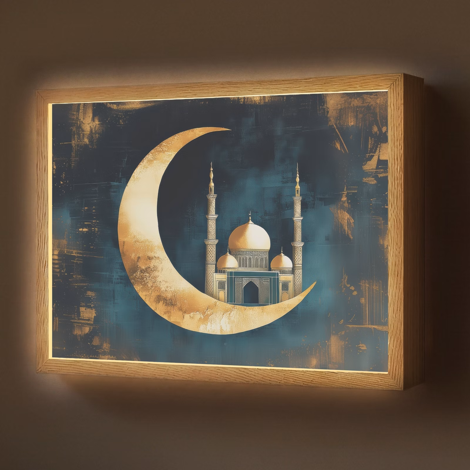 Lightbox - Wandlamp - Moskee - Halve maan - Goud - Ramadan - Islamitische — 1
