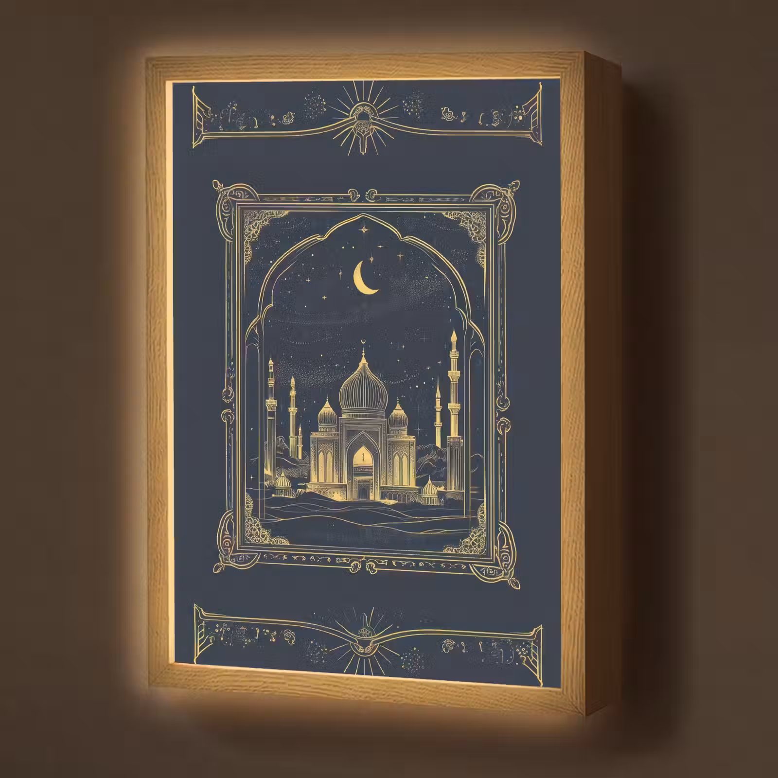 Lightbox - Wandlamp - Moskee - Islam - Goud - Ramadan - Islamitische — 1