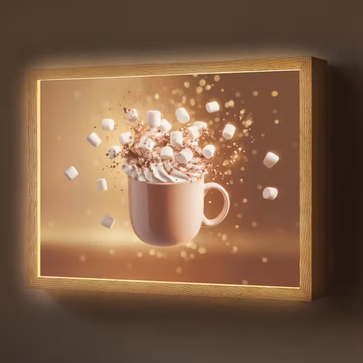 Lightbox - Wandlamp - Chocomelk - Drinken - Warm - Bruin — 1