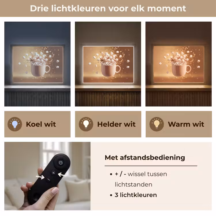 Lightbox - Wandlamp - Chocomelk - Drinken - Warm - Bruin — 8