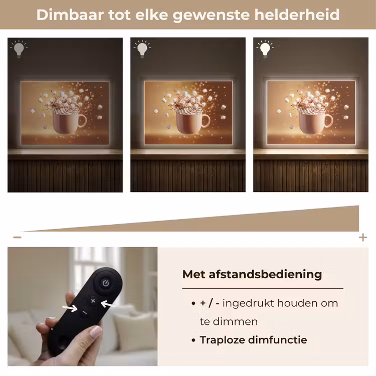 Lightbox - Wandlamp - Chocomelk - Drinken - Warm - Bruin — 9