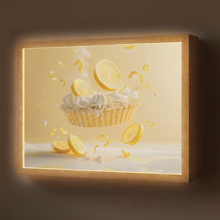 Lightbox - Wandlamp - Citroen - Taart - Eten - Geel — 1