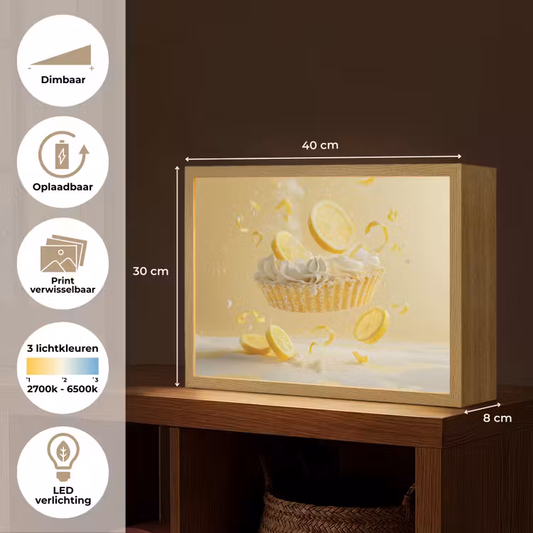 Lightbox - Wandlamp - Citroen - Taart - Eten - Geel — 10