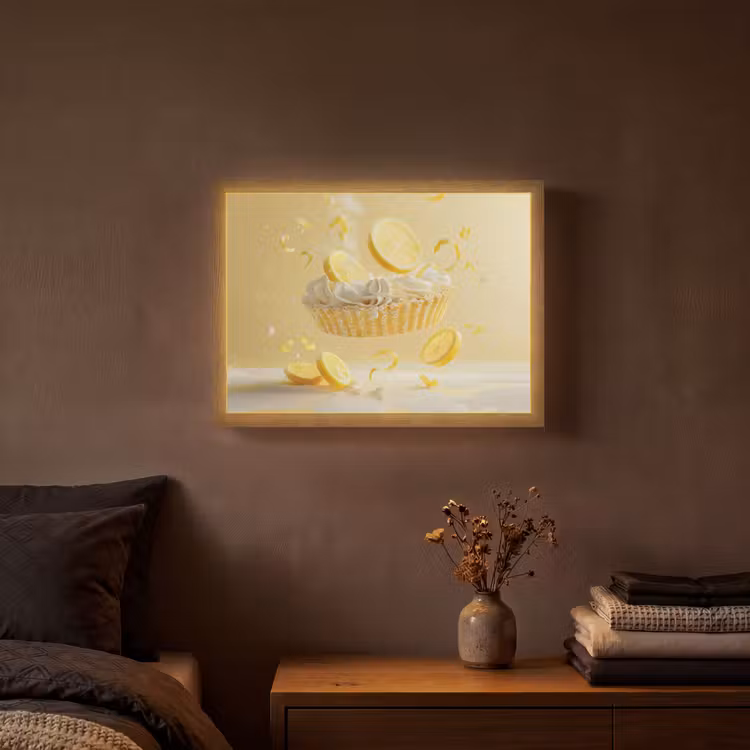 Lightbox - Wandlamp - Citroen - Taart - Eten - Geel — 3