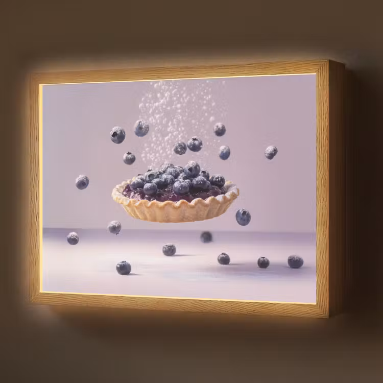 Lightbox - Wandlamp - Eten - Taart - Bessen - Blauw — 1