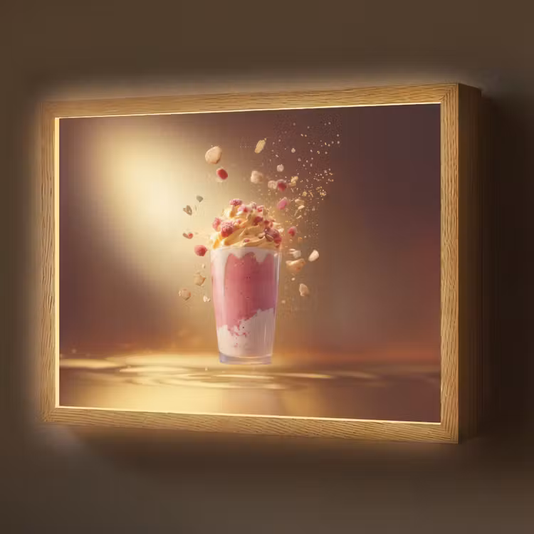 Lightbox - Wandlamp - Framboos - Smoothie - Drinken - Roze — 1