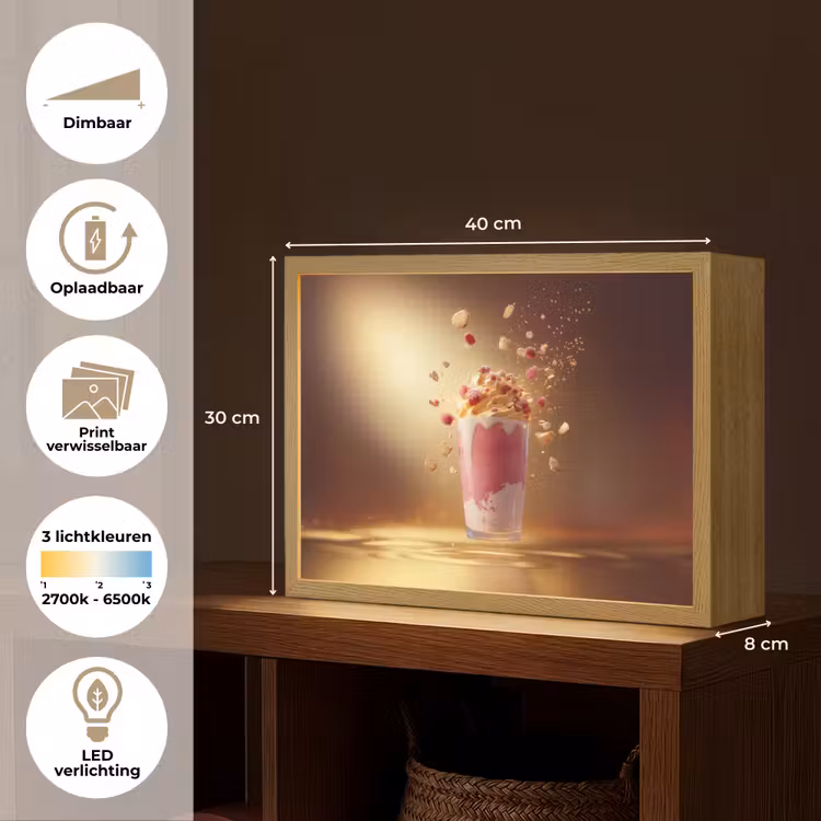 Lightbox - Wandlamp - Framboos - Smoothie - Drinken - Roze — 10