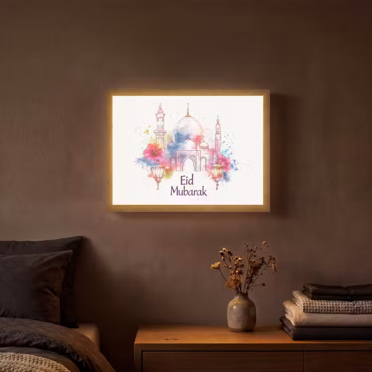 Lightbox - Wandlamp - Moskee - Eid Mubarak - Suikerfeest - Kleurrijk - Ramadan - Islamitische — 3