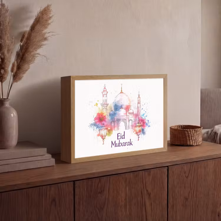 Lightbox - Wandlamp - Moskee - Eid Mubarak - Suikerfeest - Kleurrijk - Ramadan - Islamitische — 4
