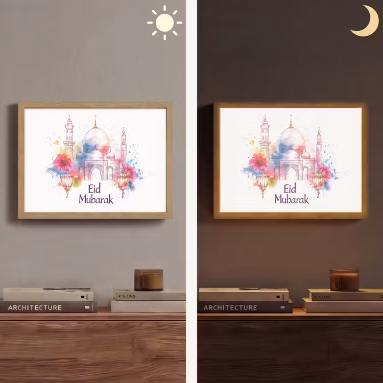 Lightbox - Wandlamp - Moskee - Eid Mubarak - Suikerfeest - Kleurrijk - Ramadan - Islamitische — 6
