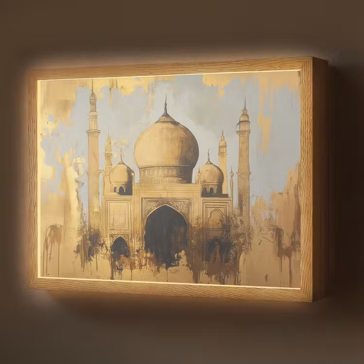 Lightbox - Wandlamp - Moskee - Goud - Arabisch - Ramadan - Islamitische — 1