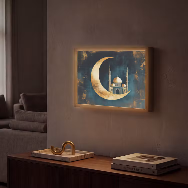 Lightbox - Wandlamp - Moskee - Halve maan - Goud - Ramadan - Islamitische — 2