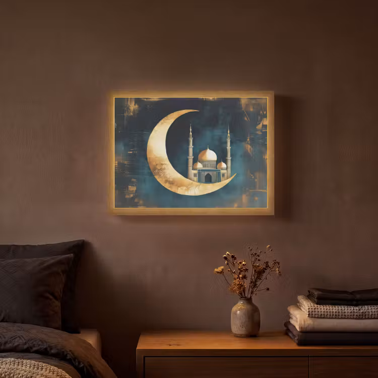 Lightbox - Wandlamp - Moskee - Halve maan - Goud - Ramadan - Islamitische — 3