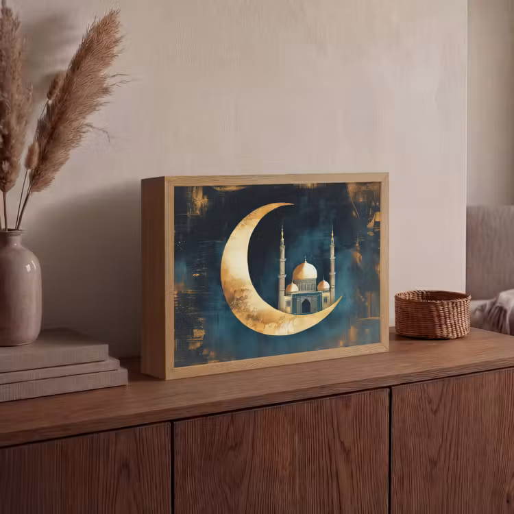 Lightbox - Wandlamp - Moskee - Halve maan - Goud - Ramadan - Islamitische — 4