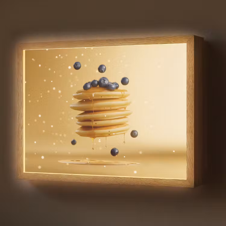 Lightbox - Wandlamp - Pannenkoeken - Eten - Honing - Geel — 1