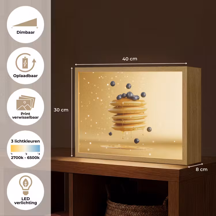 Lightbox - Wandlamp - Pannenkoeken - Eten - Honing - Geel — 10