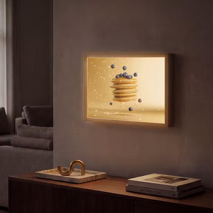 Lightbox - Wandlamp - Pannenkoeken - Eten - Honing - Geel — 2