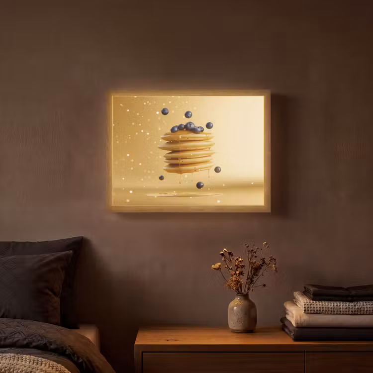 Lightbox - Wandlamp - Pannenkoeken - Eten - Honing - Geel — 3