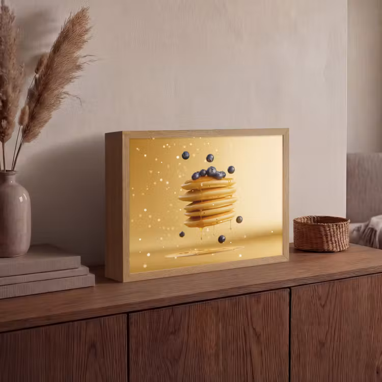 Lightbox - Wandlamp - Pannenkoeken - Eten - Honing - Geel — 4