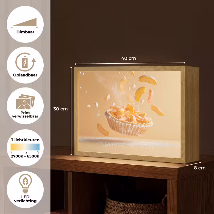 Lightbox - Wandlamp - Peach - Eten - Taart - Oranje — 10