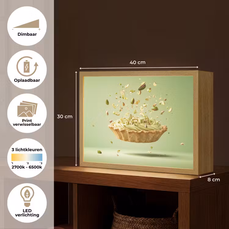 Lightbox - Wandlamp - Pistache - Taart - Noten - Eten — 10
