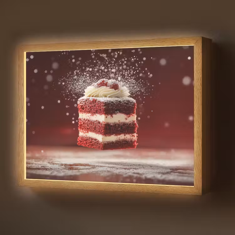 Lightbox - Wandlamp - Rode - Velvet - Taart - Eten — 1