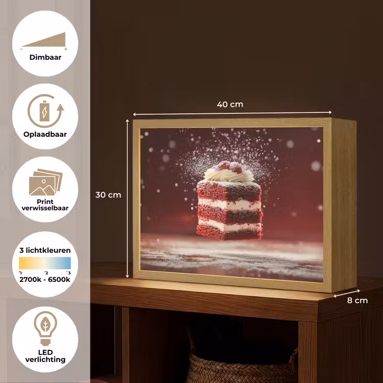 Lightbox - Wandlamp - Rode - Velvet - Taart - Eten — 10