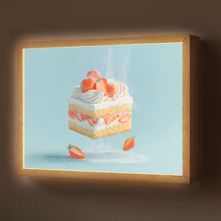Lightbox - Wandlamp - Slagroom - Taart - Blauw - Eten — 1