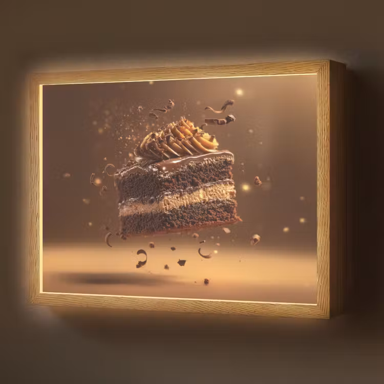 Lightbox - Wandlamp - Taart - Chocolade - Eten - Brownie — 1
